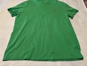 Polo Ralph Lauren T-Shirt Mens Medium Green V-Neck Short Sleeve Pullover Tee - Picture 1 of 7