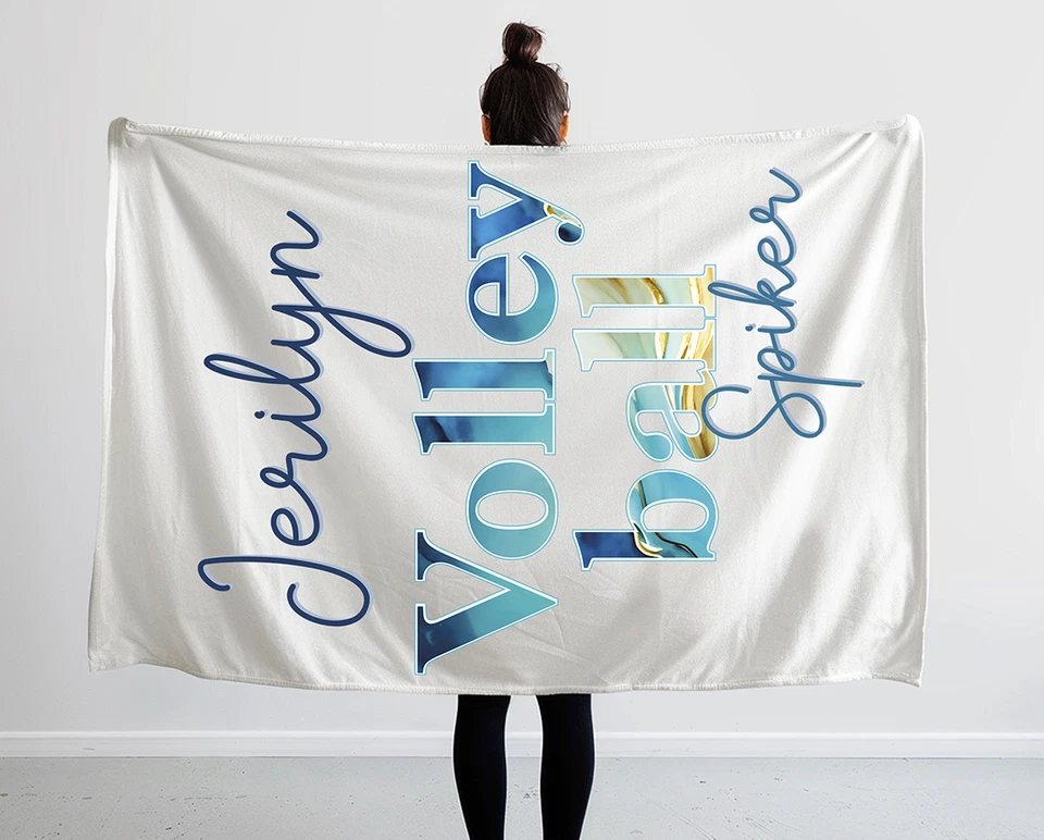 Manta Personalizada para Jugador de Voleibol, Posiciones de Voleibol y Nombre Manta Personalizada Foto 1 de 1