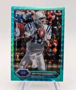 Peyton Manning 2023 Topps Chrome Composite #11 Aqua Geometric Refractor #d/175 - Picture 1 of 2