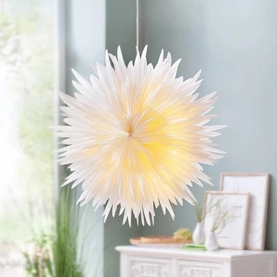 LED-Hängedeko „Dahlia“ 60 cm mit Timer • Lichterdeko • Weihnachtsdeko • Blume - Bild 1 von 4