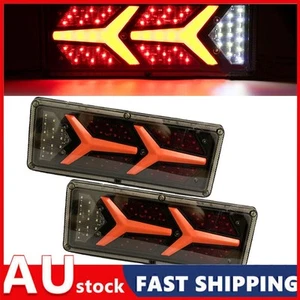 2X 74 LED Tail Lights Trailer Ute Caravan Truck Stop Indicator Rear Lamps 12V - Picture 1 of 9