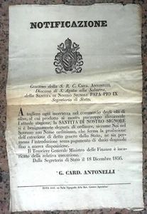 WW225-STATO PONTIFICIO-CARD.  ANTONELLI DIVIETO ESPORTAZIONE OLIO - Picture 1 of 1