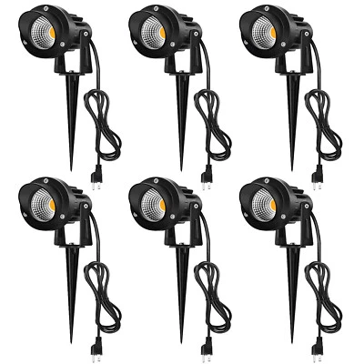 110V 10W 3000K LED Luz de Paisaje Exterior Foco Camino Jardín Luces Paquete de 6 Foto 1 de 4