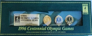 Collectible 1996 Centennial Olympic Games Security Team Collectible Pins w/ Case - Picture 1 of 6