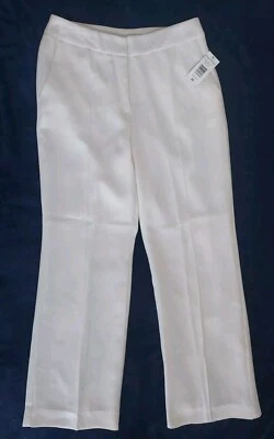 Pantalones de vestir para dama Rena Rowan forrados en hueso tono sobre tono talla 10 nuevos con etiquetas Foto 1 de 4