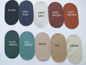 Genuine Leather Elbow Patches Black - Brown - Grey - Beige - Brown - 12 COLORS - Picture 1 of 17