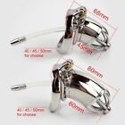 Stainless Steel Male Chastity Cage with Tube and Spike Ring Cage Device