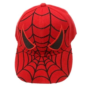 KIDS BASEBALL RED CAP WITH ADJUSTABLE SPIDERMAN DESIGN - Picture 1 of 2