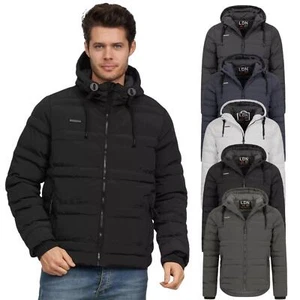 Herren Brave Soul gefütterte Jacke Premium wattiert Kapuze Winter Reißverschluss Taschen S-2XL - Bild 1 von 21