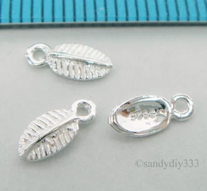 8x STERLINGSILBER HELL BAUMELN BLATT CHARM ANHÄNGER 7,6mm 3,5mm N340 - Bild 1 von 2