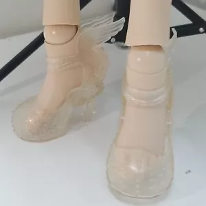 1/3 BJD Doll Plastic Clear Transparent Shoes Heels Wings Hearts 2.5 In Feet - Picture 1 of 16