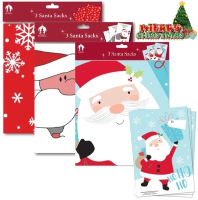 PSO 3 Giant Santa Sacks Stocking Christmas Extra Large Xmas Gift Kids Present Bag