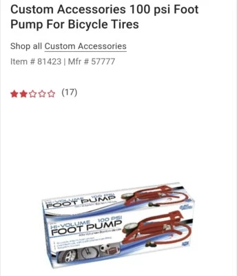 Accesorios Personalizados Acero Rojo 100 PSI Bomba de Pie 10 L in. para neumáticos de bicicleta/inplanos Foto 1 de 3