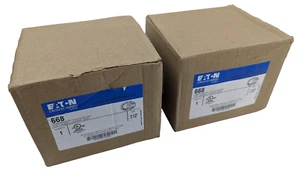 2 EATON Crouse Hinds 668 3 1/2" EMT Druckkupplung regendicht Stahl NEU - Bild 1 von 10