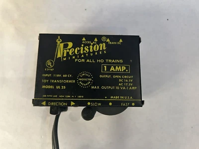Precision Miniatures HO Train Transformer Model UL 25 - 120V AC-DC - TESTED - Image 1 of 4