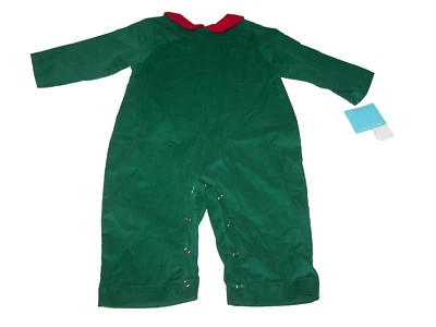 Anavini Boutique Boy Una Pieza Verde Pana/Rojo Cuello Manga Larga Talla 9M Nuevo con Etiquetas Foto 1 de 2