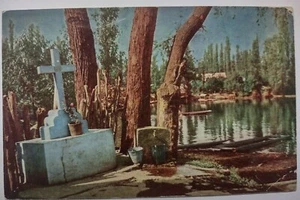 Xochimilco Mexico 1959 Vintage Chrome Postcard Fischgrund Shrine Cross - Picture 1 of 2