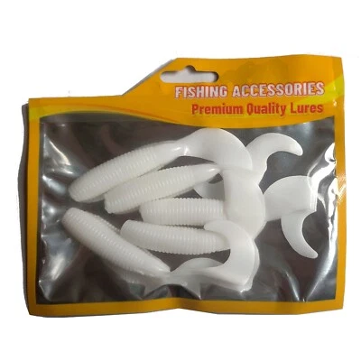 Fishing Silicone Curly Tails, Curl Tail Grub, Soft-Bait, Pack of 5 - Image 1 of 3