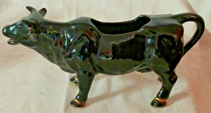 VICTORIAN JACKFIELD POTTERY BLACK COW CREAMER c1880 - Picture 1 of 3