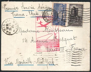 FRANCIA - 1939 CORREO AÉREO PARÍS A NUEVA YORK EE. UU. - CUBIERTA DE PRIMER VUELO FFC - Imagen 1 de 5