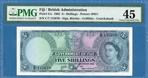 Fiji, 5 Shillings, 1962, EF-PMG45, P51c - Picture 1 of 2