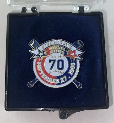 Mark McGwire 70th Home Run Souvenir Pin St Louis Cardinals 9/27/98 Peter David - Image 1 of 3