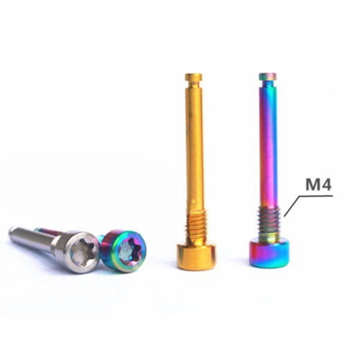 Tornillos de freno de aceite de titanio para bicicleta Shimano M4 dorado y azul 2 piezas Foto 1 de 1