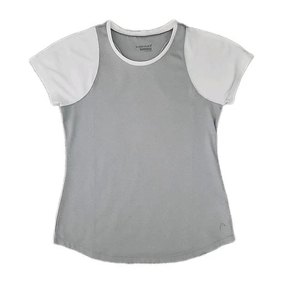 Camisa Head Top Para Mujer M Atlética Ajustada Blanca Gris Bloque Secado Rápido Foto 1 de 4