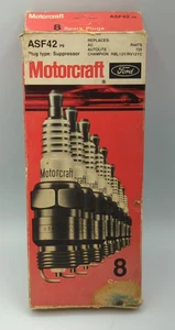 Oldtimer Satz (8) neue Motorcraft Ford 1966 Zündkerzen Modell ASF42P8 Neu in OVP - Bild 1 von 6