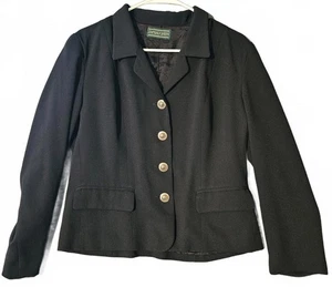 J. Mclaughlin Medium Black Blazer Short Tailored Classy Cropped Lined Minimal - Picture 1 of 8