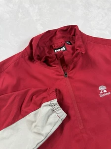 Ping Convertible Jacket Mens Windbreaker 1/4 Zip Removable Sleeves Red/Grey Sz L - Picture 1 of 6