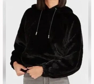 Sudadera con capucha Express de piel sintética para mujer talla S Foto 1 de 4