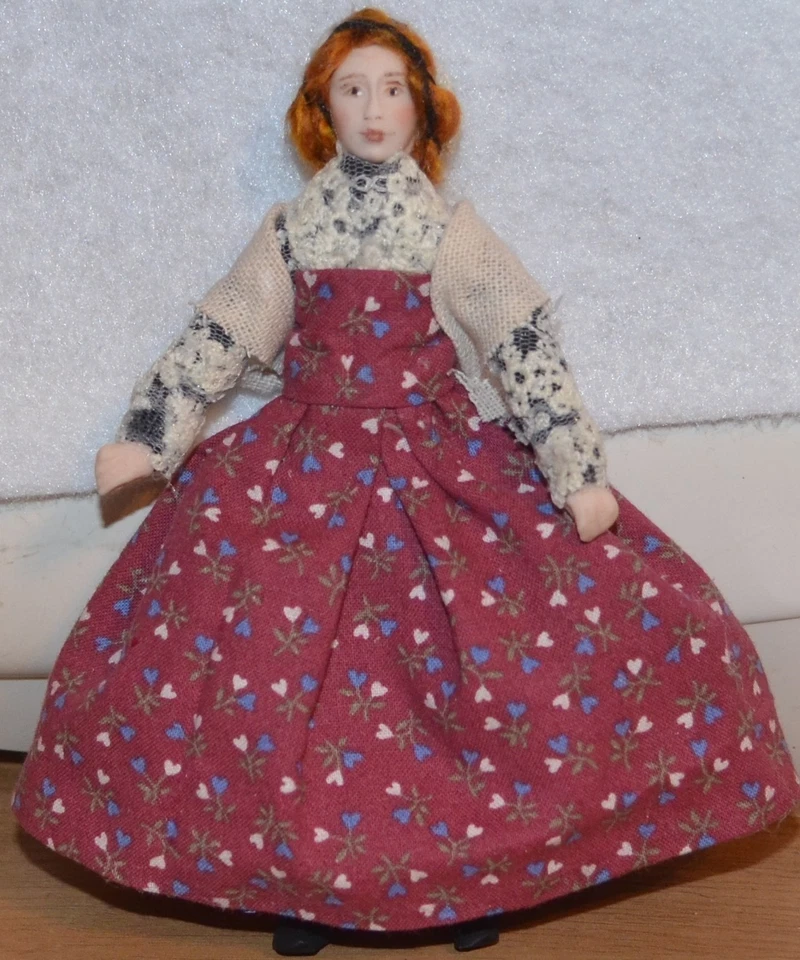 娃娃屋维多利亚女士日间礼服1.12比例5.5英寸艺术家制作 — 第 1/1 张图片