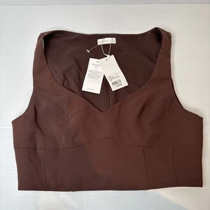 Kookai Alpha Corset Top Chocolate Brown Size 42 / 14 BRAND NEW WITH TAGS $140 - Picture 1 of 15
