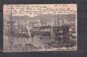 ITALY, 1902 ppc. GENOA, VIEW OF THE OLD MOLE, 10c. Genoa to Australia - Imagen 1 de 1