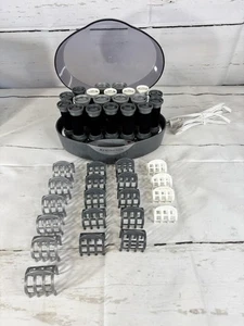 VTG Remington Hair Rollers KF-201  Flocked Wax Core 20 Hot Curlers 20 Clips Blk - Picture 1 of 9