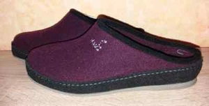 Hausschuh Pantoffel Clog NEU Gr. 43 in pflaume & Filz mit Schurwolle von SCHAWOS - Bild 1 von 5