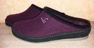Hausschuh Pantoffel Clog NEU Gr. 43 in pflaume & Filz mit Schurwolle von SCHAWOS - Bild 1 von 4