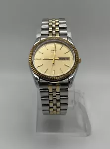 Seiko President Watch Unisex Two Tone Daydate Round - Picture 1 of 11