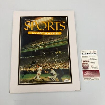 Eddie Mathews Signed 1954 Sports Illustrated First Issue JSA COA - Image 1 of 4