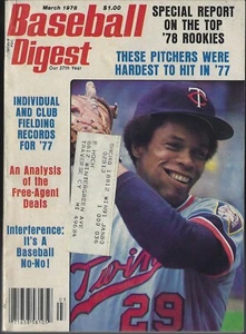 Resumen de béisbol de marzo de 1978 - Rod Carew Minnesota Twins Salón de la fama - Imagen 1 de 2