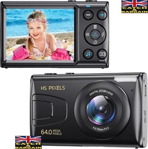 4K Kinder Digitalkamera 64MP Vlogging Kamera 18x Digitalzoom Autofokus (E632) - Bild 1 von 11