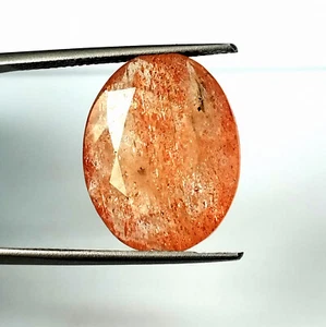 Sunstone Faceted Cut Oval Shape 10.15 Carat 18.5X14.6 mm Natural Untreated Stone - Picture 1 of 8