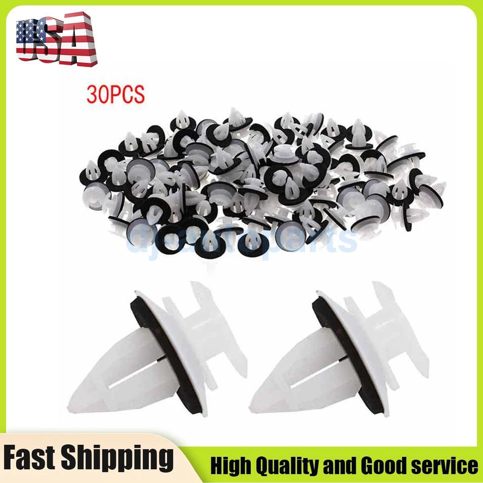 Set of 30 For BMW E46 E82 E90 Door Panel Clip with Seal Ring Natural 51418224768 Foto 1 de 4