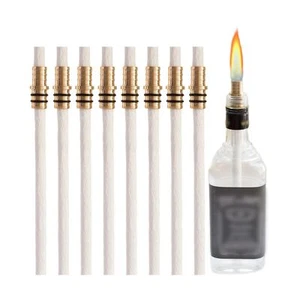 Wine Bottle Torch Kit 8 Pack, Includes 8 Long Life Torch Wicks, Brass Wick Mo... - Picture 1 of 6
