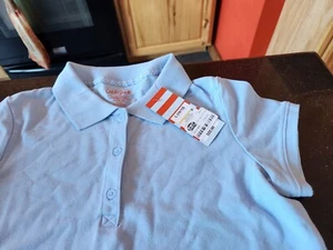Cat & Jack Girls Kids Light Blue School Uniform Polo Shirt Size L 10/12 - Picture 1 of 3