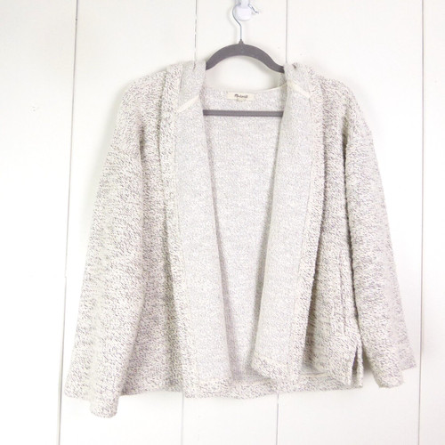 OFF WHITE Madewell Felpa con Cappuccio Donna TG XS Aperta Frontale Texture Contemporanea