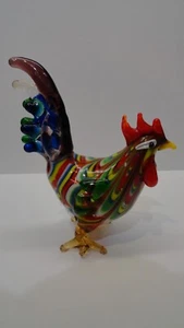 Vintage Fitz and Floyd Kunst Glas Hahn Figur ohne Beschädigungen - Bild 1 von 7