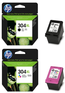 ORYGINALNE WKŁADY ATRAMENTOWE HP 304XL CZARNE N9K08A & KOLOR N9K07A 2620 2622 2630 2632 - Zdjęcie 1 z 1