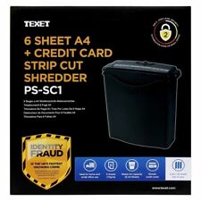 6 SHEET A4 + CREDIT CARD STRIP CUT 10L PAPER Shredder TEXET PS-SC1